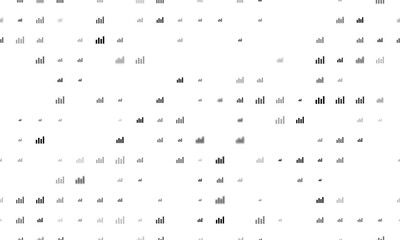 Poster - Seamless background pattern of evenly spaced black chart line symbols of different sizes and opacity. Illustration on transparent background