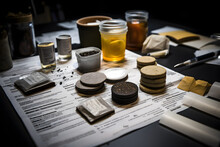 An Experimental SNUS Flavor Being Tested With Various Ingredients Scattered Around. 