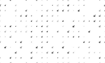 Poster - Seamless background pattern of evenly spaced black chart up symbols of different sizes and opacity. Illustration on transparent background