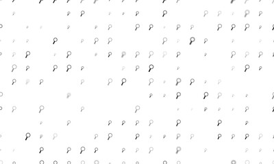 Poster - seamless background pattern of evenly spaced black magnifier symbols of different sizes and opacity.