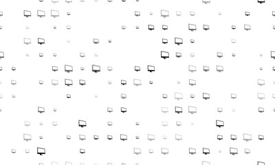Poster - Seamless background pattern of evenly spaced black monoblock symbols of different sizes and opacity. Illustration on transparent background