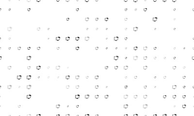Poster - Seamless background pattern of evenly spaced black distance learning symbols of different sizes and opacity. Vector illustration on white background