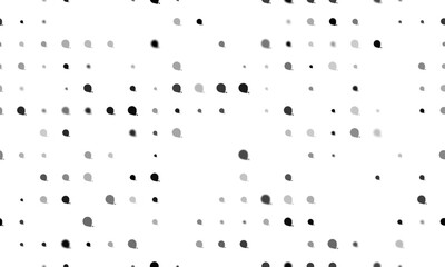 Poster - Seamless background pattern of evenly spaced black tape measure symbols of different sizes and opacity. Vector illustration on white background