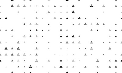 Poster - Seamless background pattern of evenly spaced black warning symbols of different sizes and opacity. Illustration on transparent background