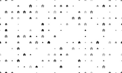Poster - Seamless background pattern of evenly spaced black kennel symbols of different sizes and opacity. Vector illustration on white background