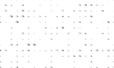Poster - Seamless background pattern of evenly spaced black tachometer symbols of different sizes and opacity. Illustration on transparent background