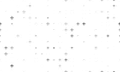 Poster - Seamless background pattern of evenly spaced black plus symbols of different sizes and opacity. Illustration on transparent background