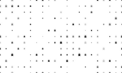 Poster - Seamless background pattern of evenly spaced black bug symbols of different sizes and opacity. Illustration on transparent background