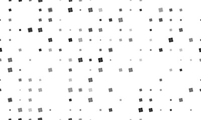 Poster - Seamless background pattern of evenly spaced black puzzle symbols of different sizes and opacity. Illustration on transparent background