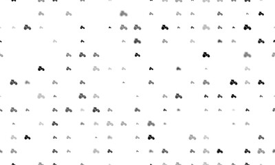 Poster - Seamless background pattern of evenly spaced black tractor symbols of different sizes and opacity. Vector illustration on white background