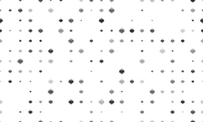 Poster - Seamless background pattern of evenly spaced black absorbent symbols of different sizes and opacity. Illustration on transparent background