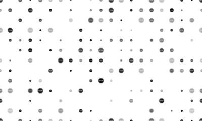Poster - Seamless background pattern of evenly spaced black stop road signs of different sizes and opacity. Illustration on transparent background