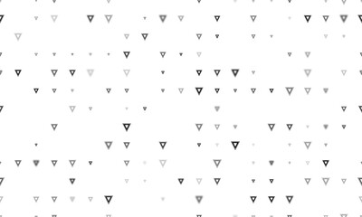 Poster - Seamless background pattern of evenly spaced black give way signs of different sizes and opacity. Illustration on transparent background