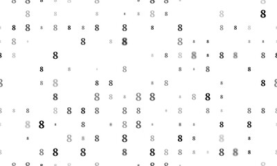 Poster - Seamless background pattern of evenly spaced black number eight symbols of different sizes and opacity. Illustration on transparent background