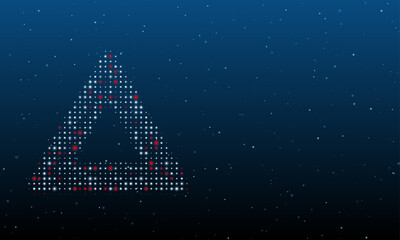 Poster - On the left is the emergency stop symbol filled with white dots. Background pattern from dots and circles of different shades. Vector illustration on blue background with stars