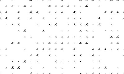 Poster - Seamless background pattern of evenly spaced black wizard hat symbols of different sizes and opacity. Illustration on transparent background