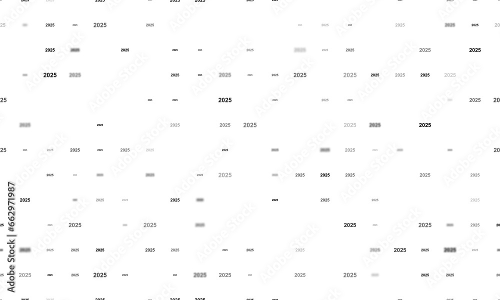 Seamless background pattern of evenly spaced black 2025 year symbols of ...