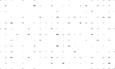 Poster - Seamless background pattern of evenly spaced black tilde symbols of different sizes and opacity. Illustration on transparent background