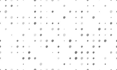 Poster - Seamless background pattern of evenly spaced black at symbols of different sizes and opacity. Illustration on transparent background
