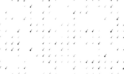 Poster - Seamless background pattern of evenly spaced black guitar symbols of different sizes and opacity. Illustration on transparent background