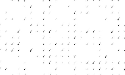 Poster - Seamless background pattern of evenly spaced black guitar symbols of different sizes and opacity. Vector illustration on white background