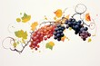 Grapes Abstracted: Minimalist Vineyard Wine Tasting Invitation Design, generative AI