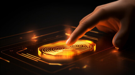 Poster - Futuristic network computer science information tech security future electronic code technology concept digital