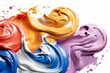 Colorful cosmetic creams smeared on a white background. Generative AI