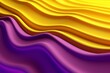 Abstract 3D render showcasing natural rippled surfaces in modern purple and yellow wallpaper. Generative AI