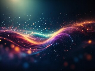 abstract waving particle technology background