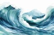 Background with watercolor ocean waves. Generative AI