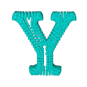 Symbol made of menthol cubes. letter y