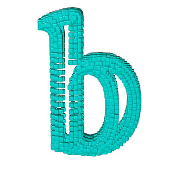 Symbol made of menthol cubes. letter b