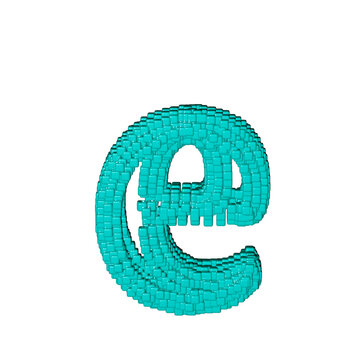 Symbol made of menthol cubes. letter e