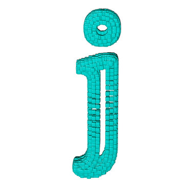 Symbol made of menthol cubes. letter j