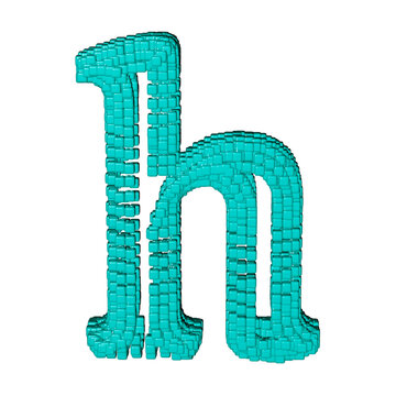Symbol made of menthol cubes. letter h