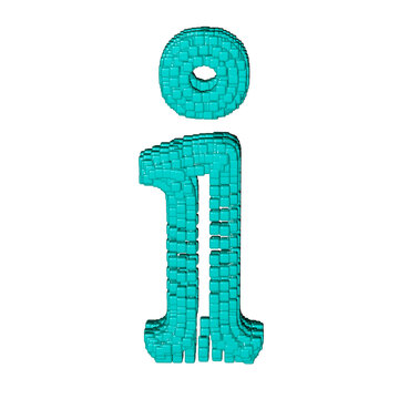 Symbol made of menthol cubes. letter i