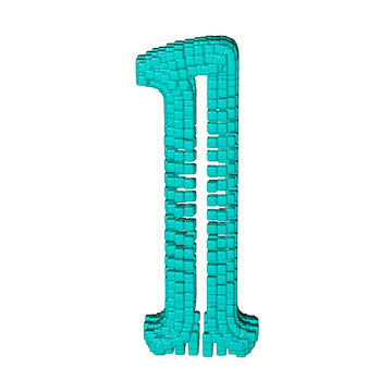 Symbol made of menthol cubes. letter l