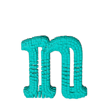Symbol made of menthol cubes. letter n