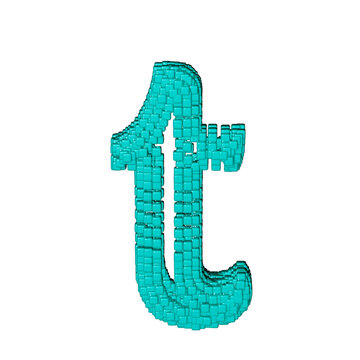 Symbol made of menthol cubes. letter t