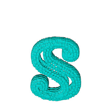 Symbol made of menthol cubes. letter s