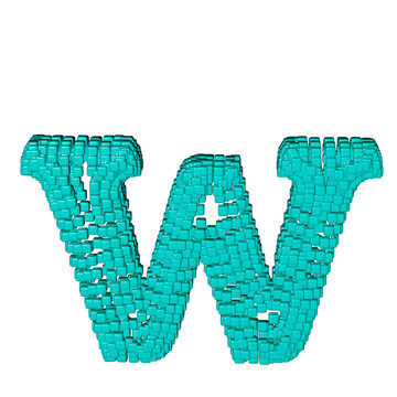 Symbol made of menthol cubes. letter w