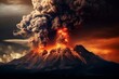 Intense volcanic eruption with a terrifying appearance. Generative AI