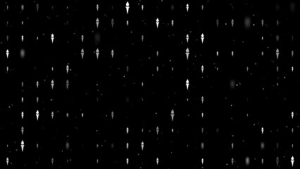 Poster - Template animation of evenly spaced torch symbols of different sizes and opacity. Animation of transparency and size. Seamless looped 4k animation on black background with stars