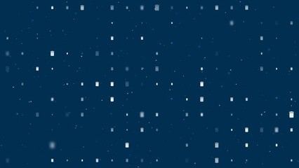 Poster - Template animation of evenly spaced trash symbols of different sizes and opacity. Animation of transparency and size. Seamless looped 4k animation on dark blue background with stars