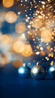 Blue and gold Abstract background and bokeh on New Year's Eve.