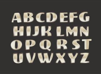 Silver metal bold alphabet fonts