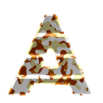 Symbol made of colored spots. letter a