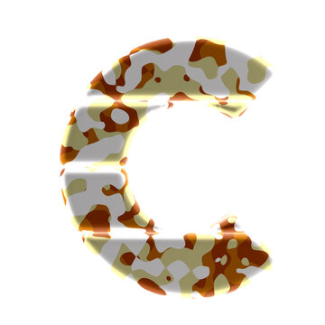 Symbol made of colored spots. letter c