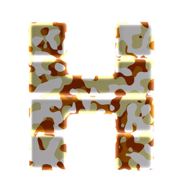 Symbol made of colored spots. letter h